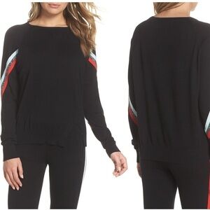 Ragdoll Rainbow Stripe Sweater in Black Multi